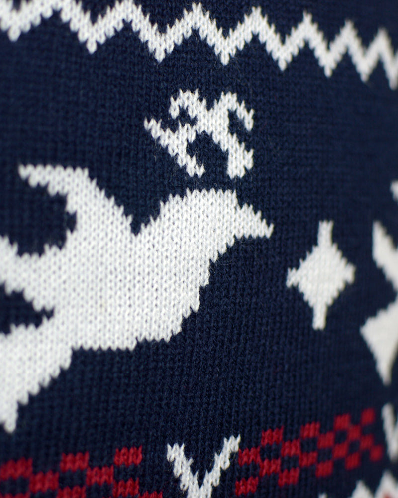 Pull de Noël pour Famille Rennes et Motifs de Noël Détail Neige