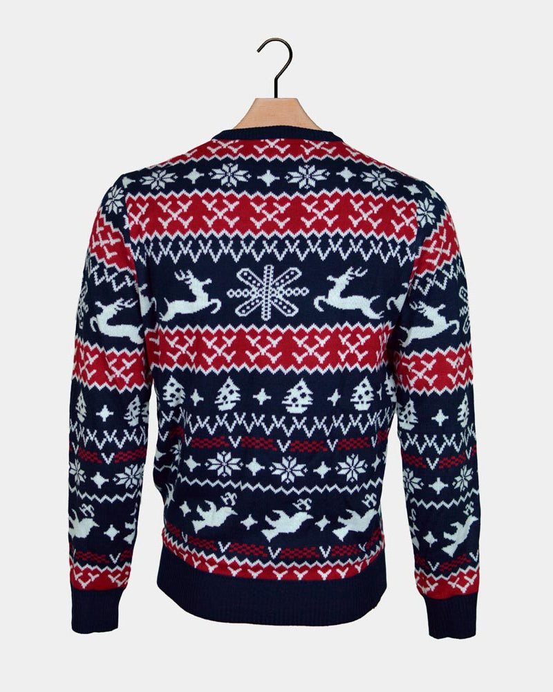 Pull de Noël pour Famille Rennes et Motifs de Noël Dos