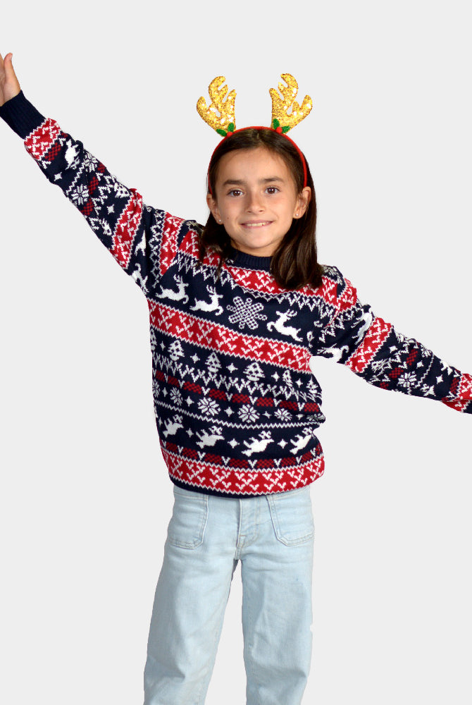 Pull de Noël pour Famille Rennes et Motifs de Noël Enfants
