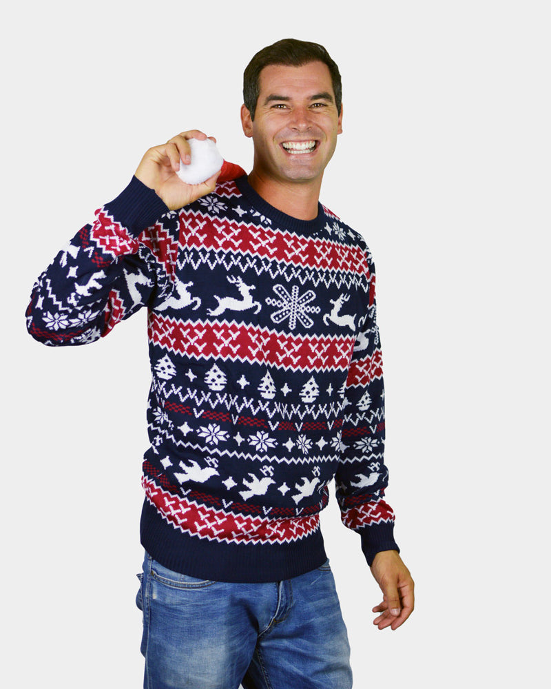 Pull de Noël pour Famille Rennes et Motifs de Noël Homme