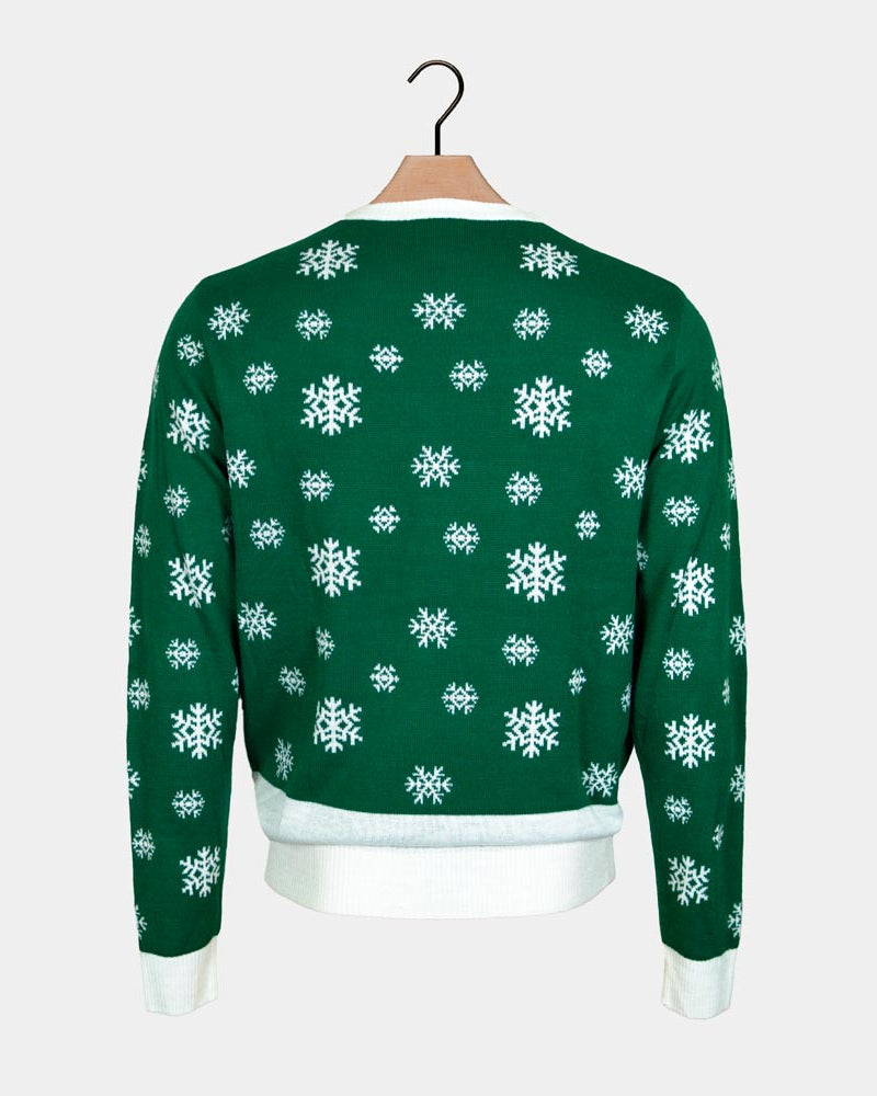 Pull de Noël pour Famille Vert Holly Jolly Sequins Dos