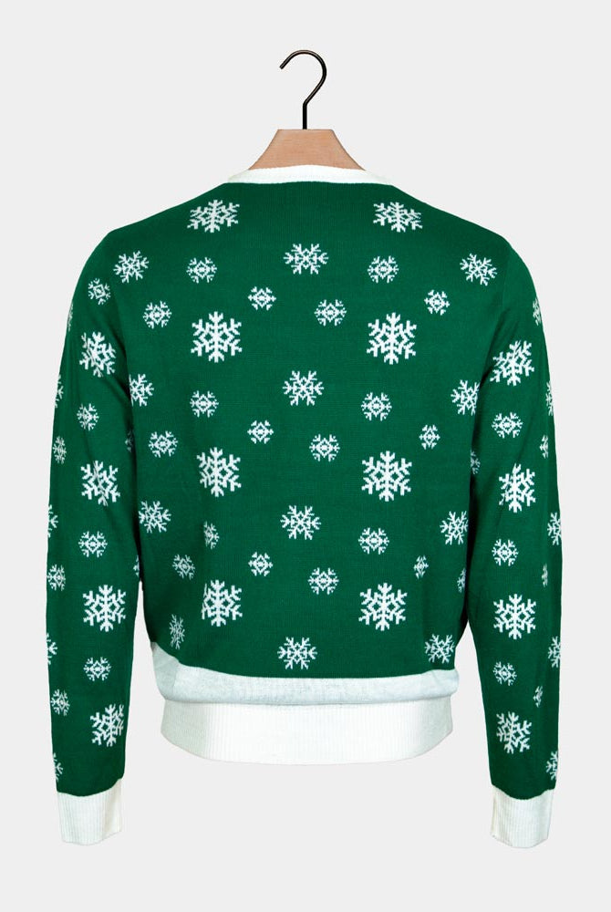 Pull de Noël pour Famille Vert Holly Jolly Sequins Dos