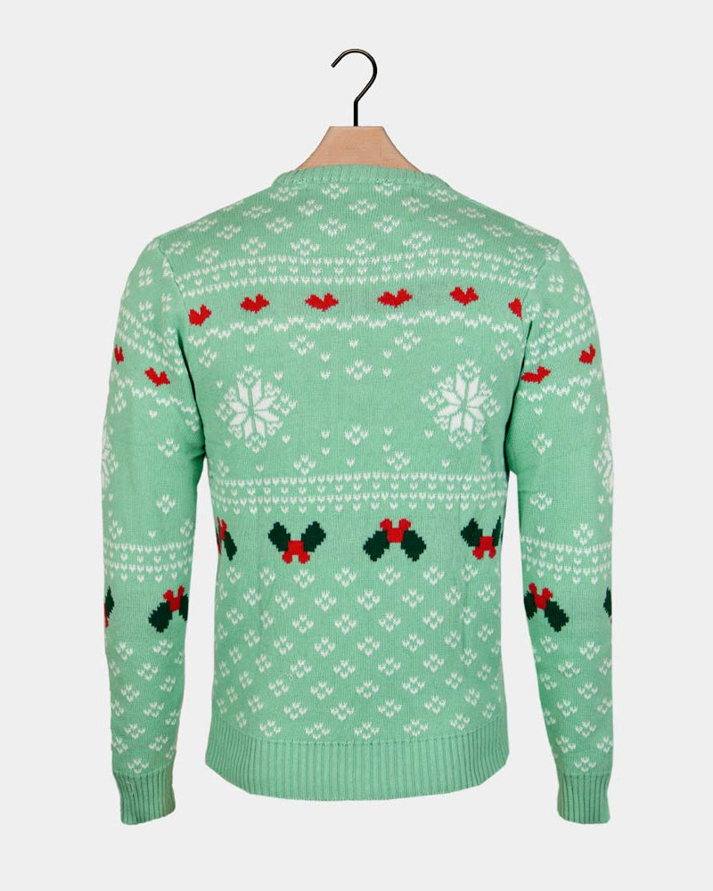 Pull de Noël pour Famille Vert Sweet Christmas Dos