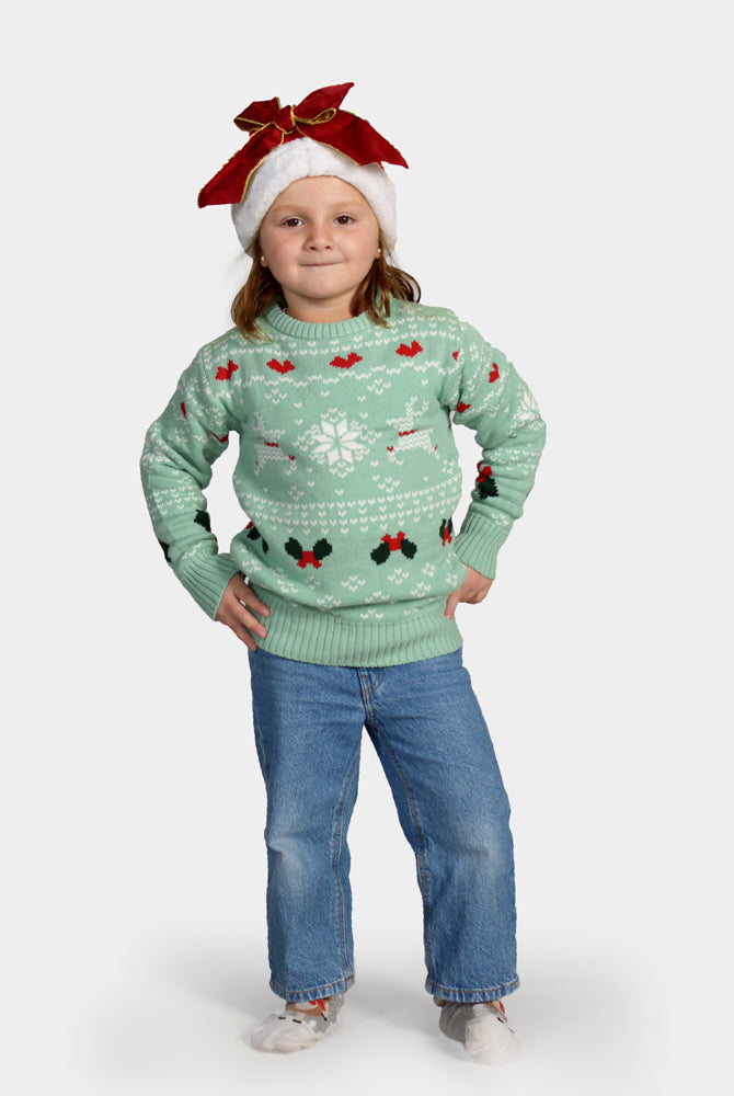 Pull de Noël pour Famille Vert Sweet Christmas Enfant