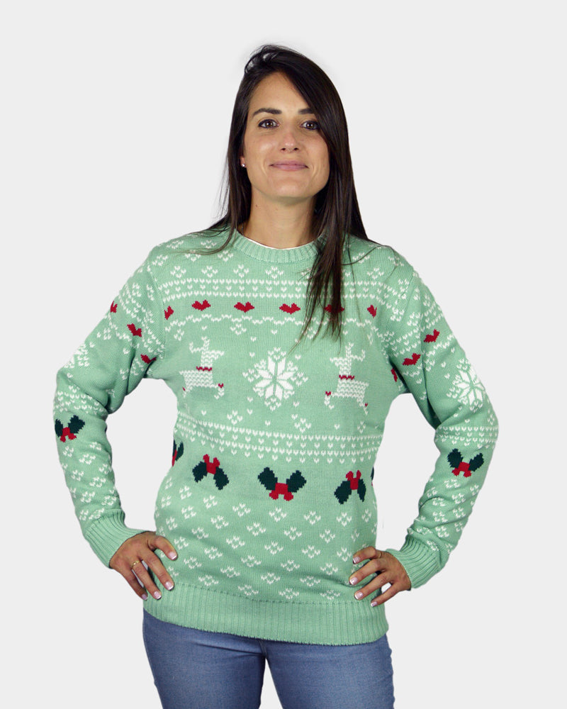 Pull de Noël pour Famille Vert Sweet Christmas Femme