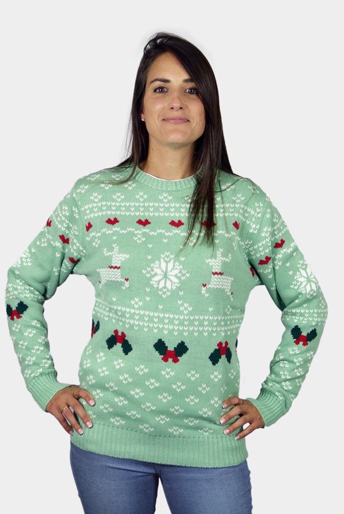 Pull de Noël pour Famille Vert Sweet Christmas Femme