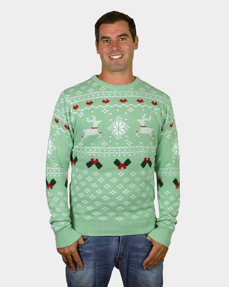 Pull de Noël pour Famille Vert Sweet Christmas Homme