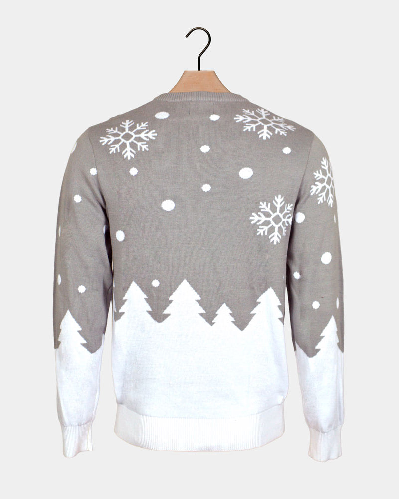 Pull de Noël Gris avec Rennes Mignonnes Dos