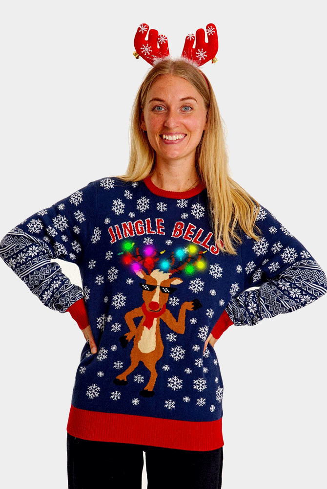 Pull de Noël Lumineux LED Jingle Bells Femme
