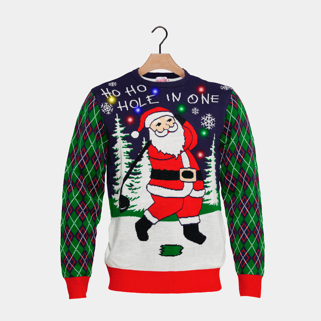 Pull De Noël Moche 'Père Noël Joue Au Tennis' - Sweatshirt Humoristique, 241 G - Pour Fêtes, Cadeau