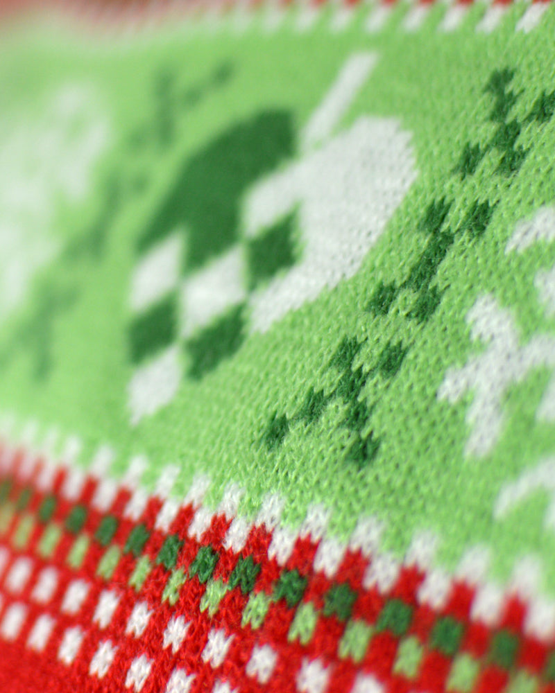 Pull de Noël Lumineux LED Rouge avec Sapin de Noël Detail Neige