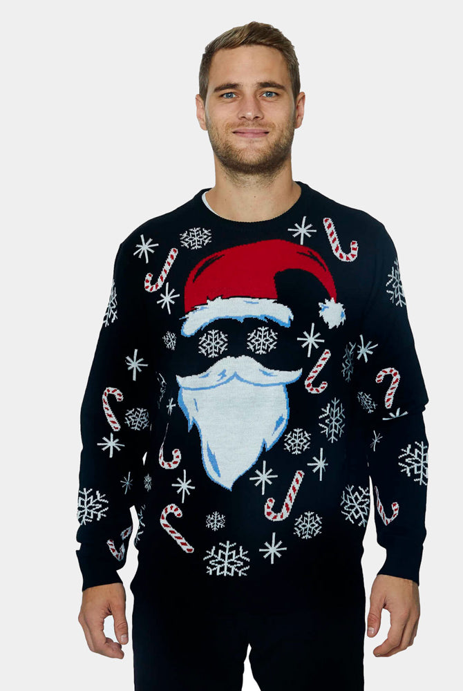 Pull de Noël pour Famille Père Noël Noir Homme