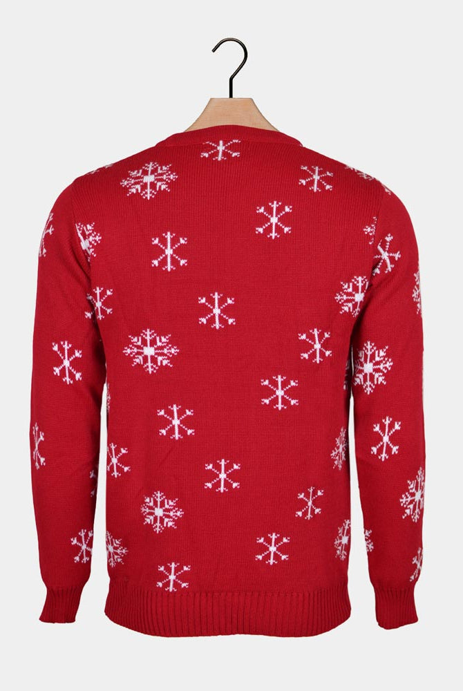 Pull de Noël Père Noël et Renne avec Lunettes de Soleil Dos