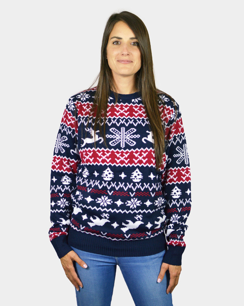 Pull de Noël Rennes et Motifs de Noël femme