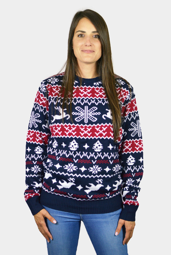 Pull de Noël Rennes et Motifs de Noël femme