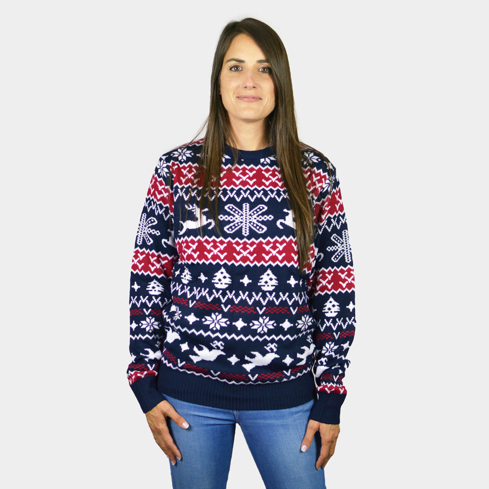 Pull de Noël Rennes et Motifs de Noël femme