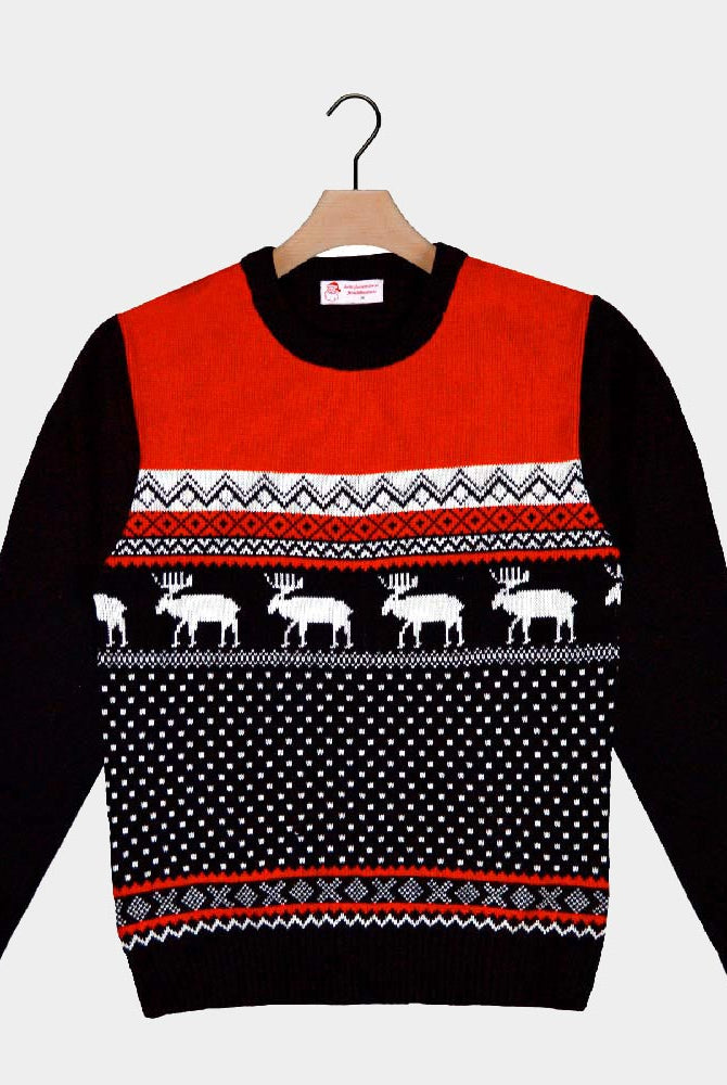 Pull de Noël Rennes Rouge et Noir 2021