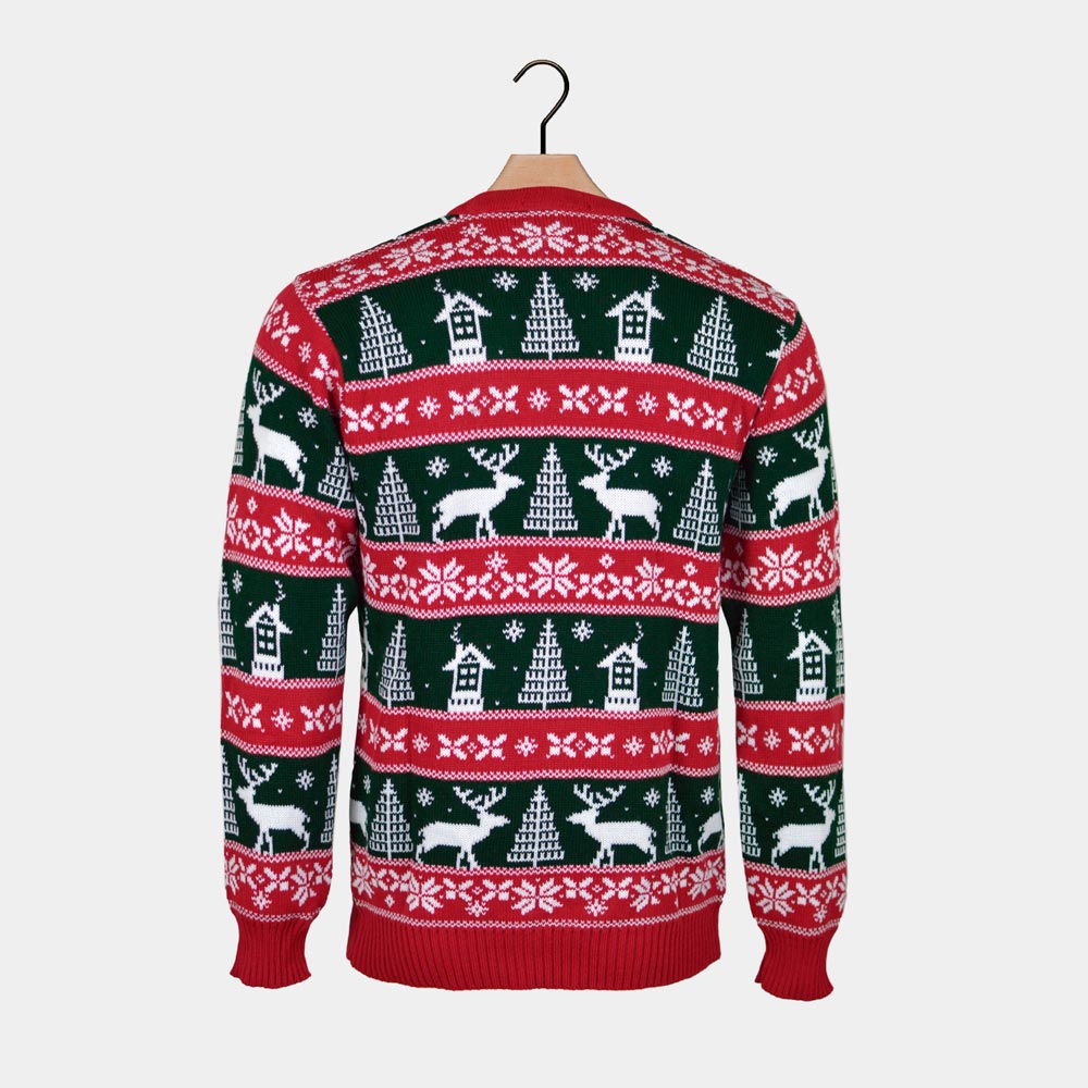 Pull de Noël Rouge et Vert Merry Christmas Dos