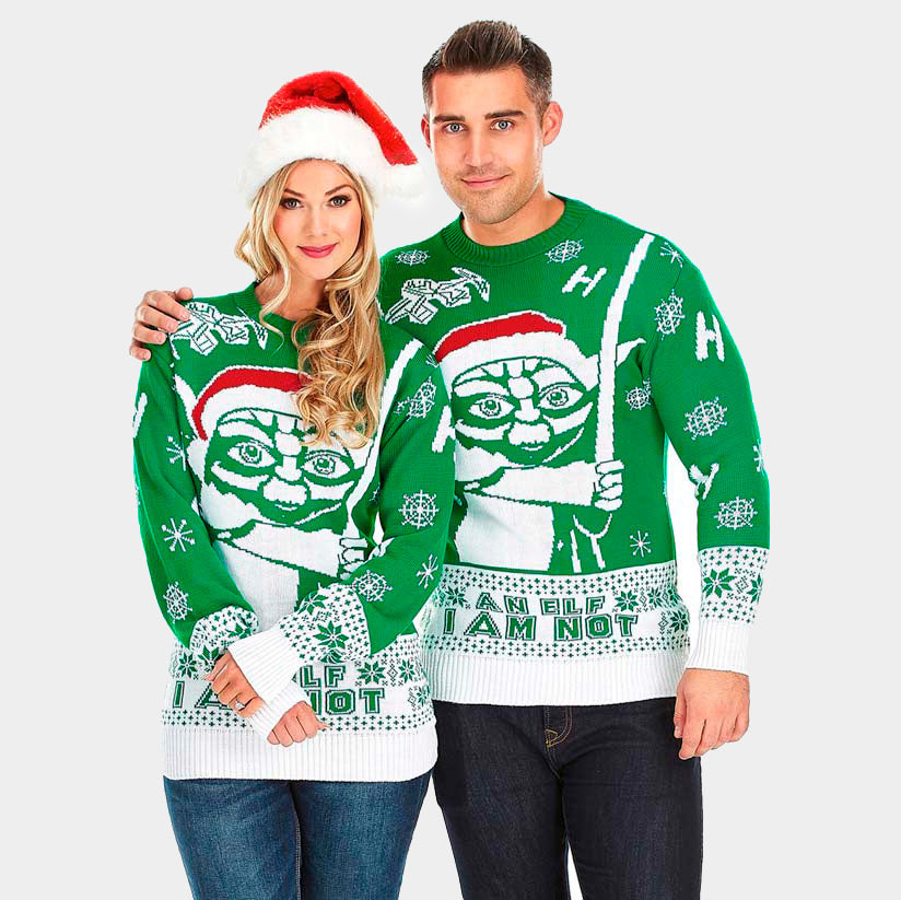 Pull de Noël Star Wars Yoda Couple