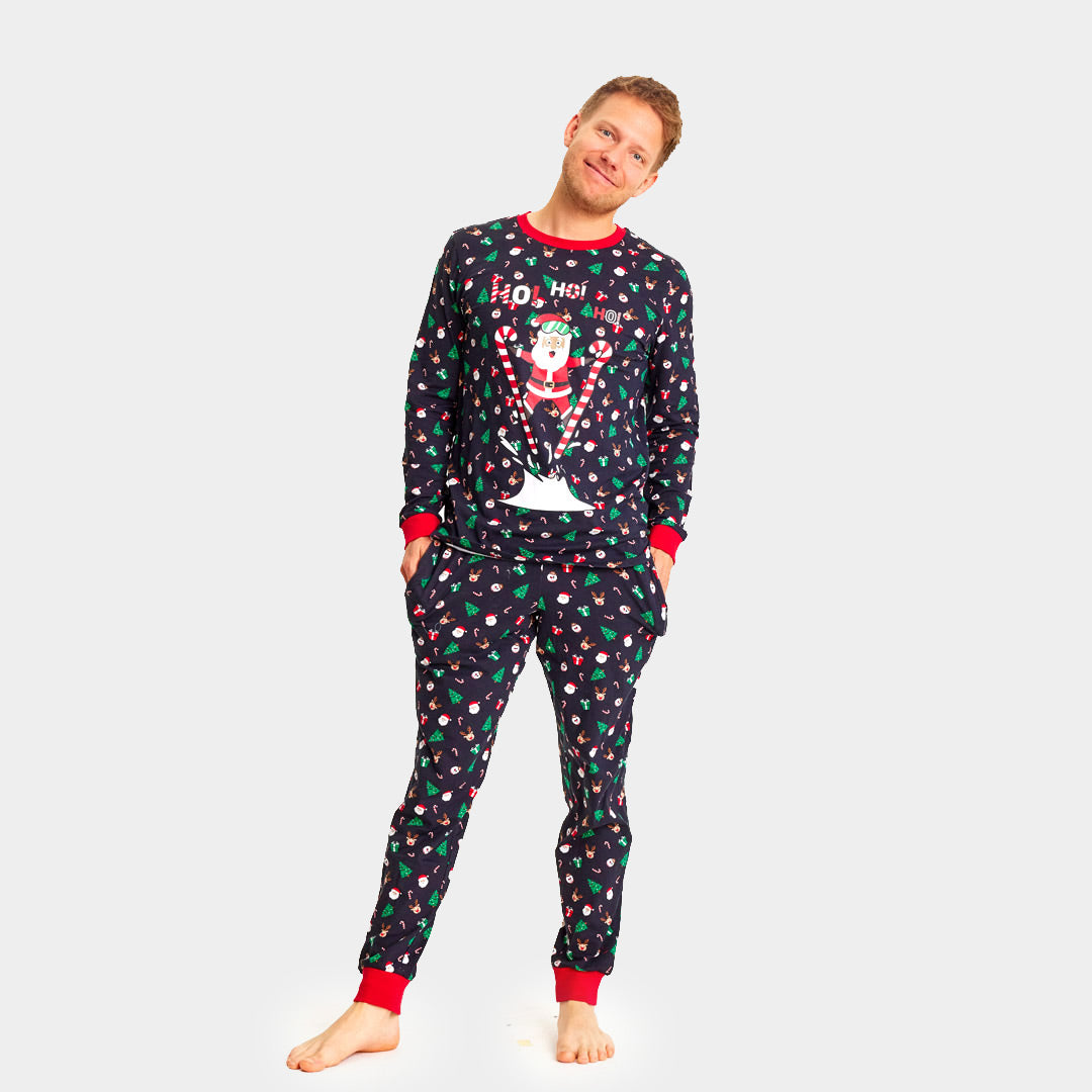 Pyjama de Noël Familial Père Noël Skieur Homme
