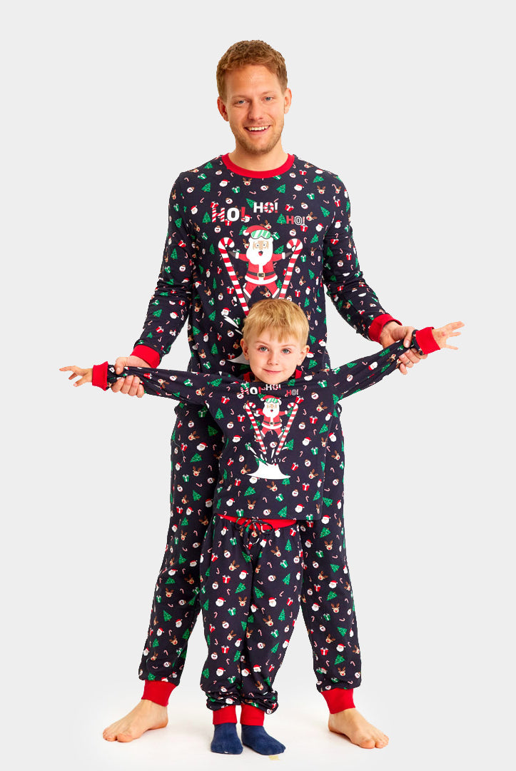 Pyjama de Noël Familial Père Noël Skieur