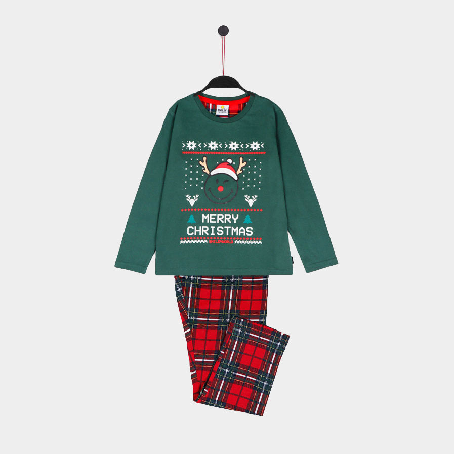 Pyjama de Noël pour Garçon Vert Smile - Pulls de Noel