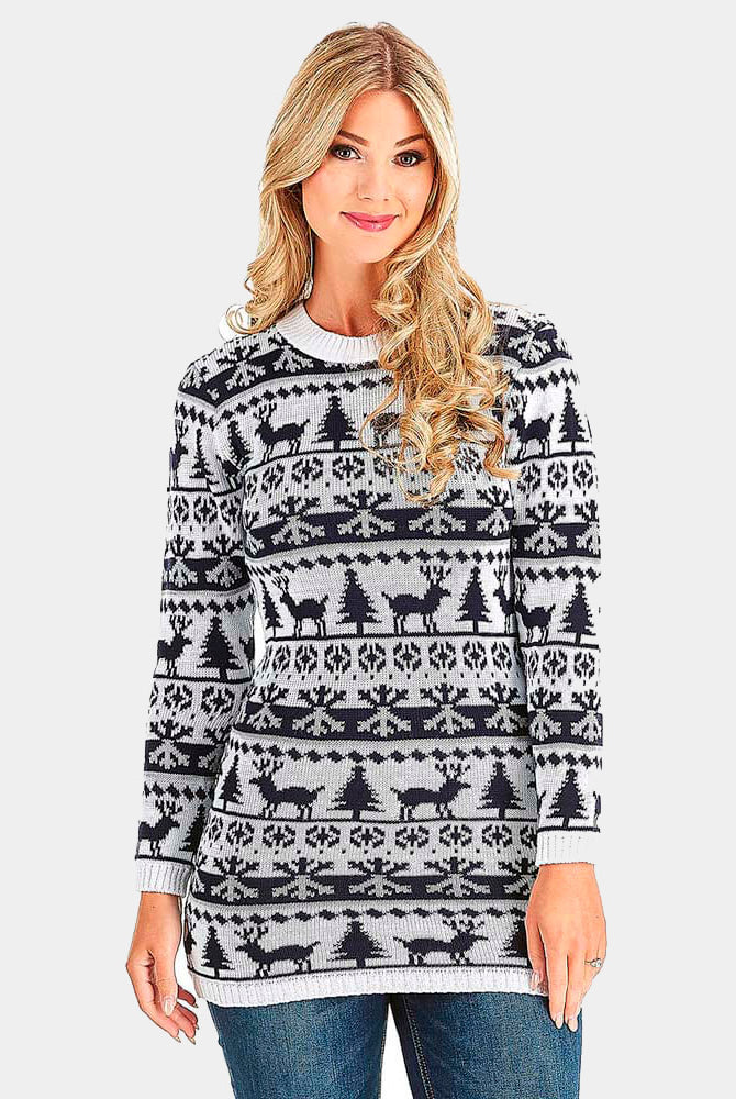 Robe de Noël avec Rennes, Sapins et Neige