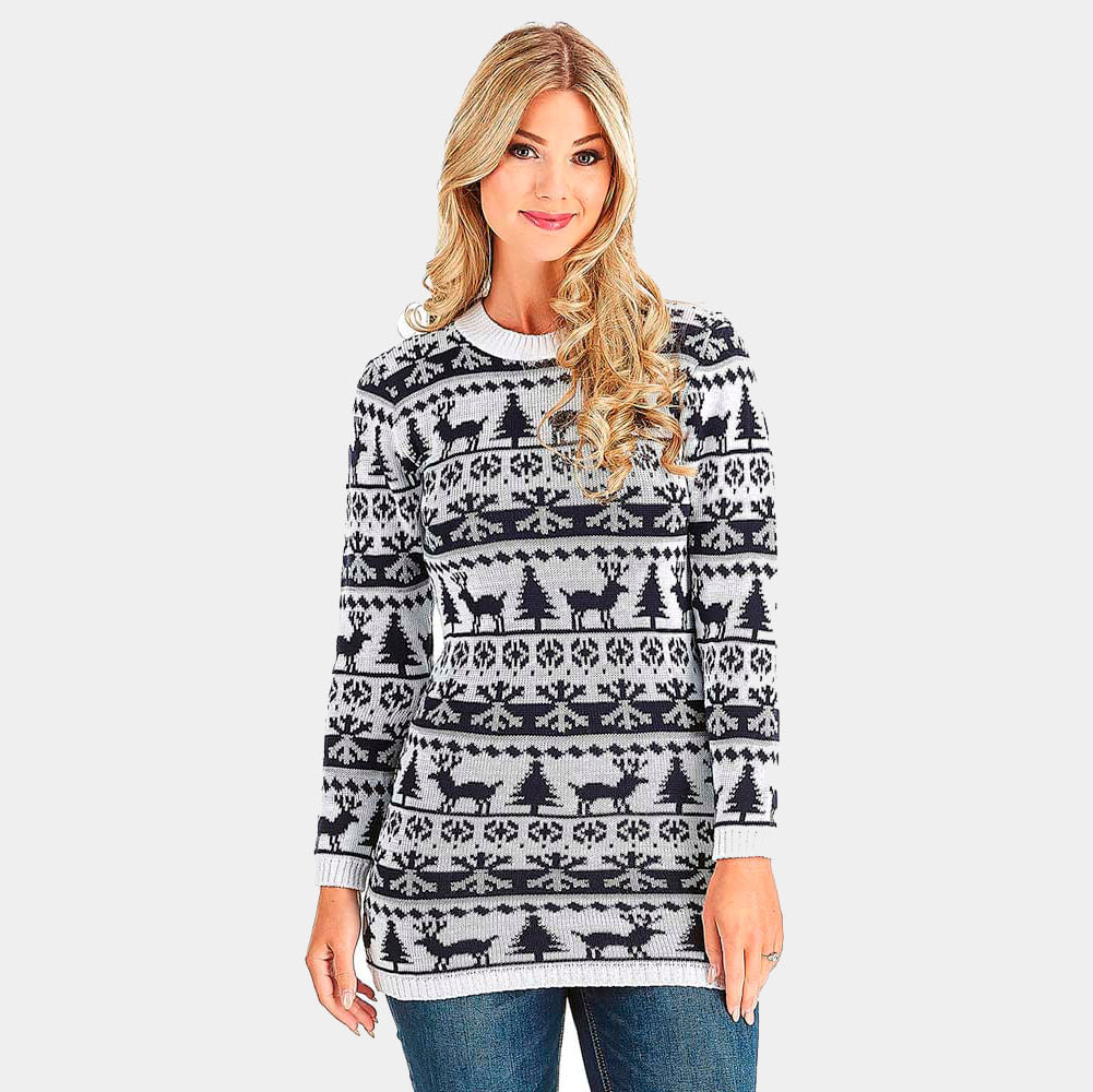 Robe de Noël avec Rennes, Sapins et Neige