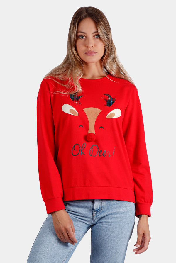 Sweatshirt de Noël pour Femme Oh Deer