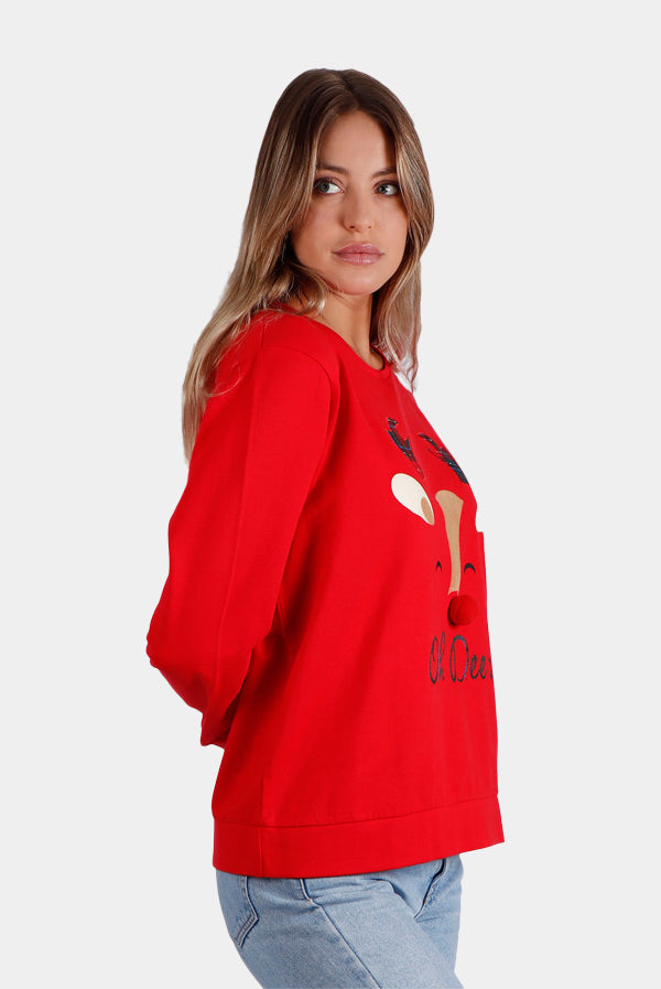 Sweatshirt de Noël Oh Deer pour Femme