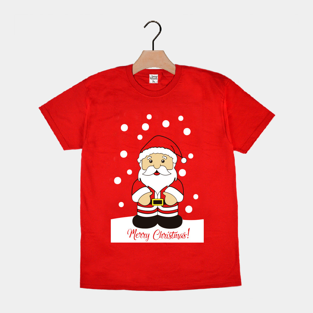 T-Shirt de Noël pour Homme et Femme Rouge avec Père Noël 2021