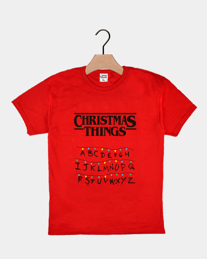 T-Shirt de Noël pour Enfants Rouge Christmas Things
