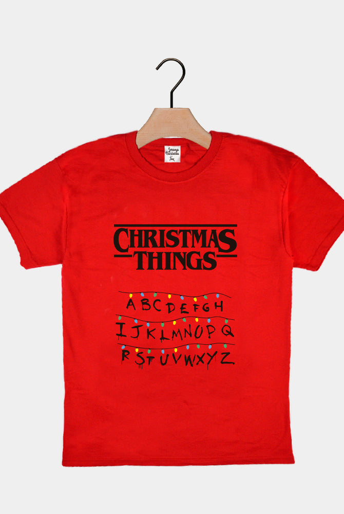 T-Shirt de Noël pour Enfants Rouge Christmas Things
