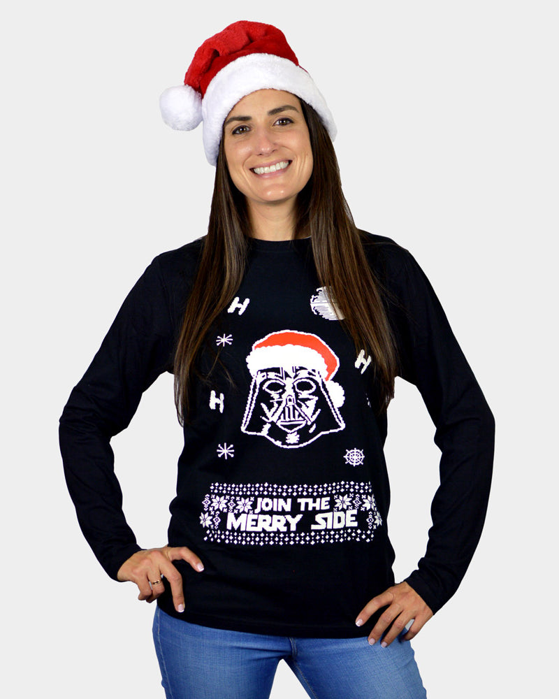T-Shirt de Noël Femme Manches Longues Star Wars Darth Vader