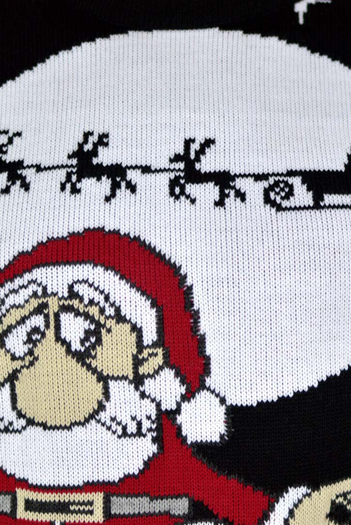 Pull de Noël Père Noël Déchargeant Détail