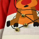 Pull de Noël pour Couple Rouge Jingle Bells Suck Grelots 3D detail