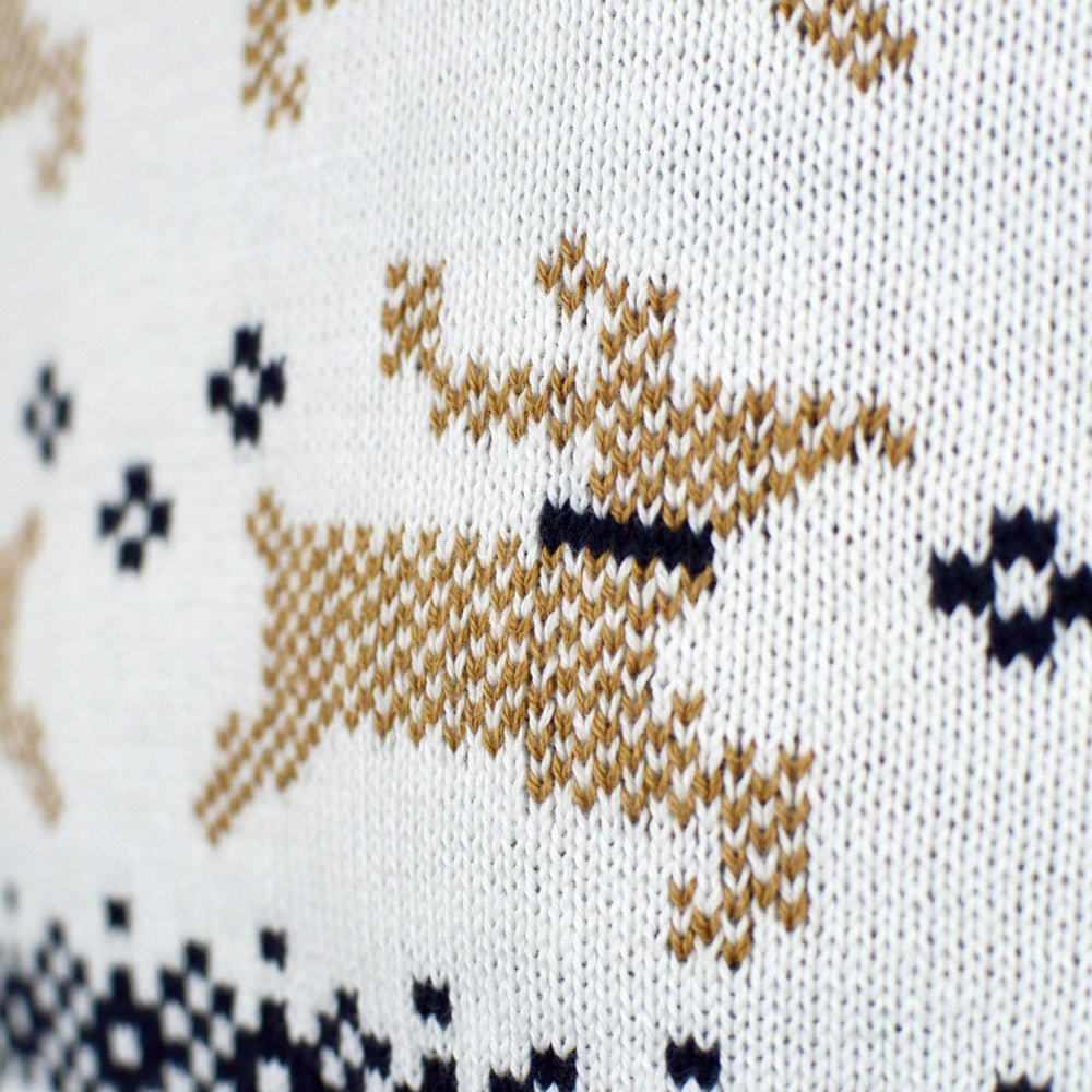 Pull de Noël Blanc Chic Alaska détail 2