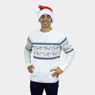 Pull de Noël pour Famille Blanc Chic Alaska homme