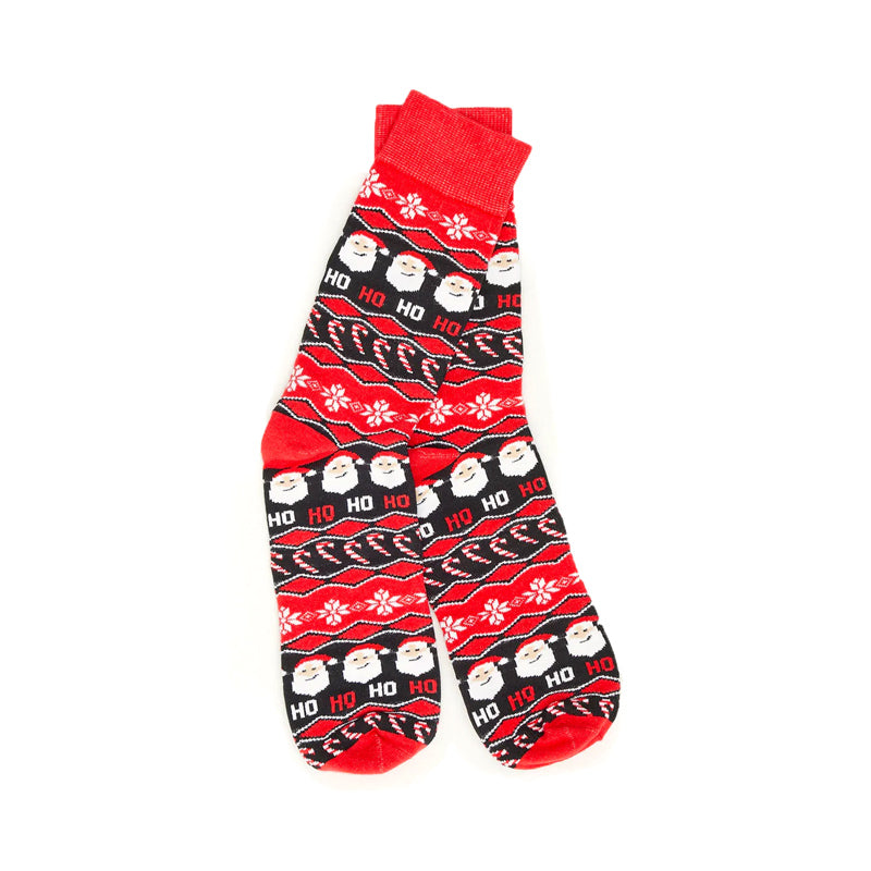 Chaussettes de Noël Unisexes Rouges Père Noël Ho Ho Ho