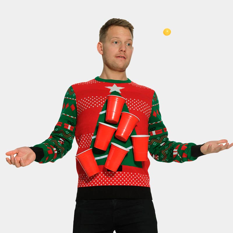 Pull de Noël Beer Pong Homme