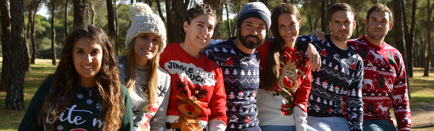 banner pulls de Noël famille homme et femme