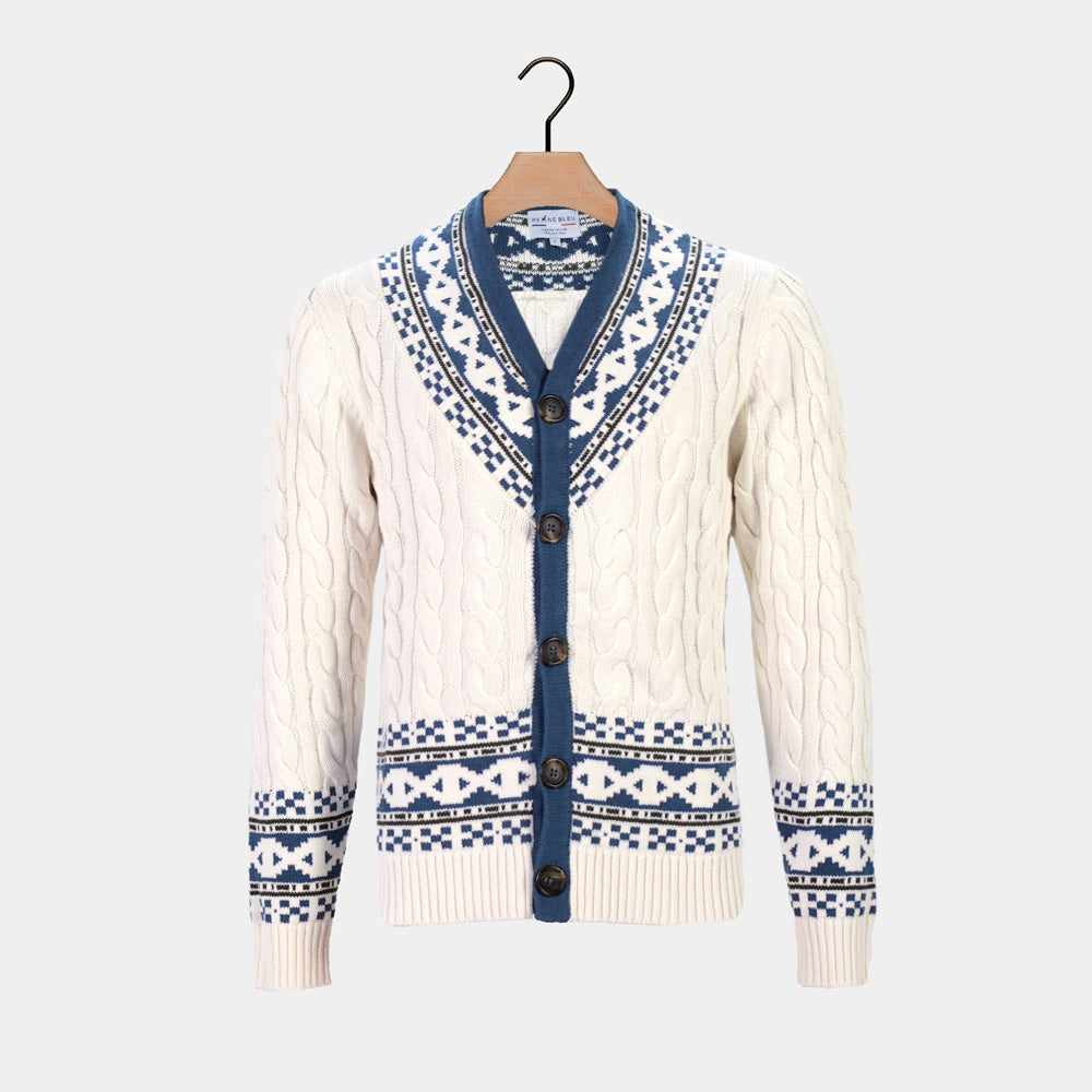 Cardigan Pull pour Homme Cottage de Rêve en Coton Bio
