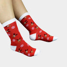 Chaussettes de Noël Rouges avec le Renne Rudolph