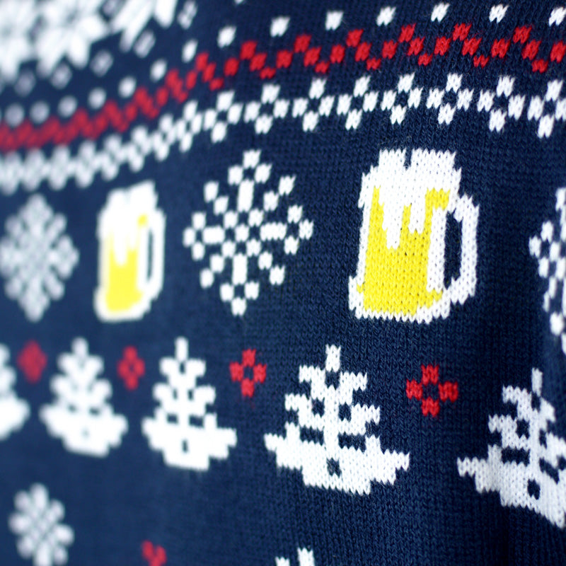 Pull de Noël pour Couple Beer Pocket 3D detail