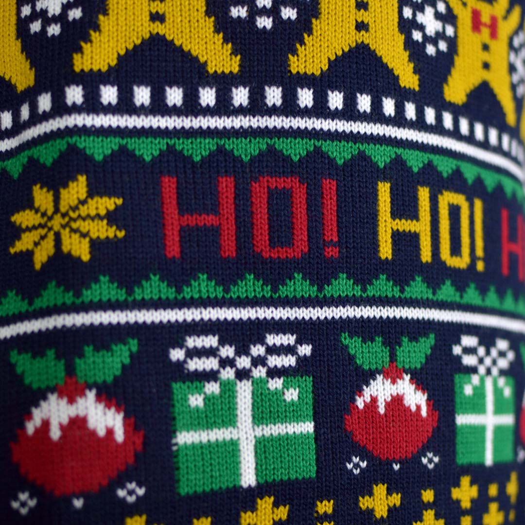 Pull de Noël pour Couple Père Noël Ho Ho Ho! detail