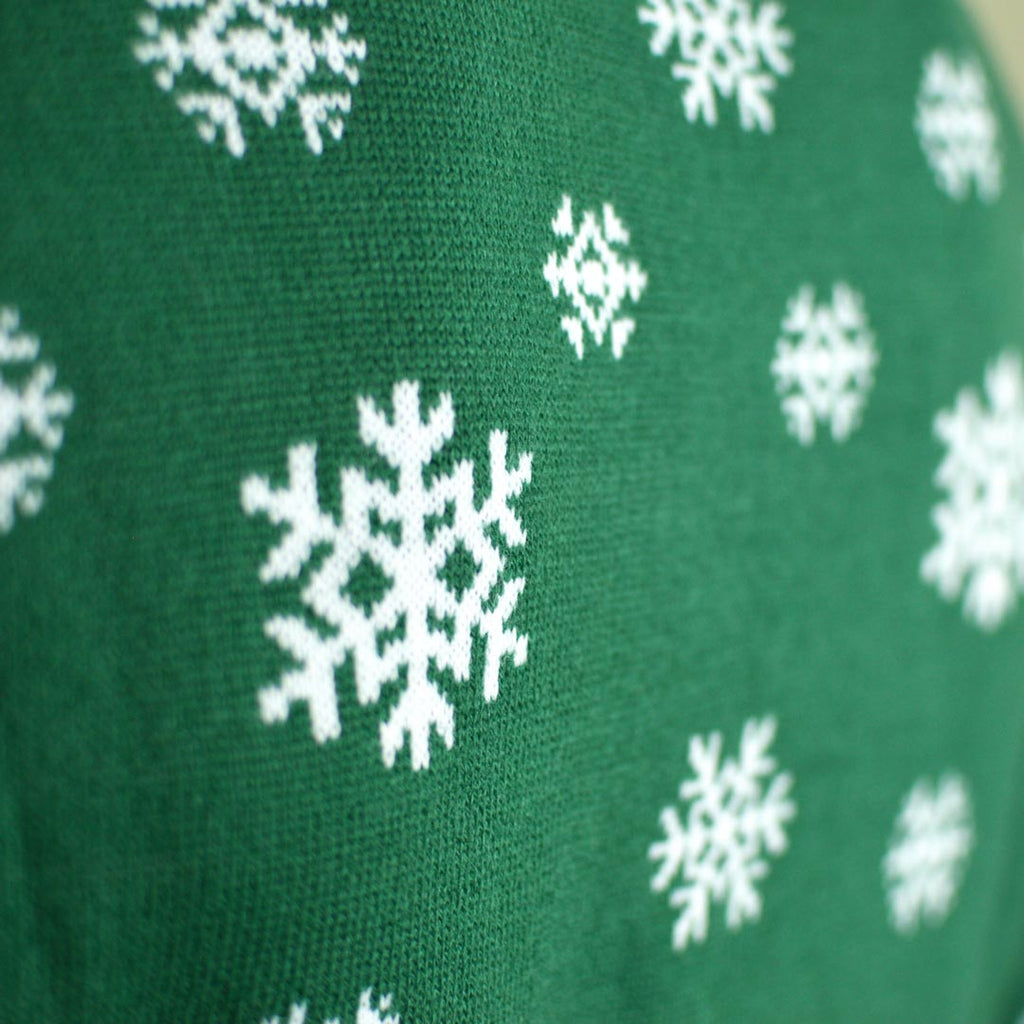 detail Pull de Noël pour Homme Vert Holly Jolly Sequins