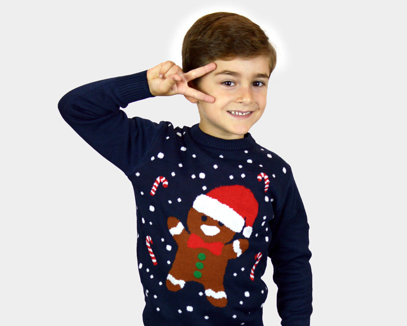 Enfants pulls de Noël bleu