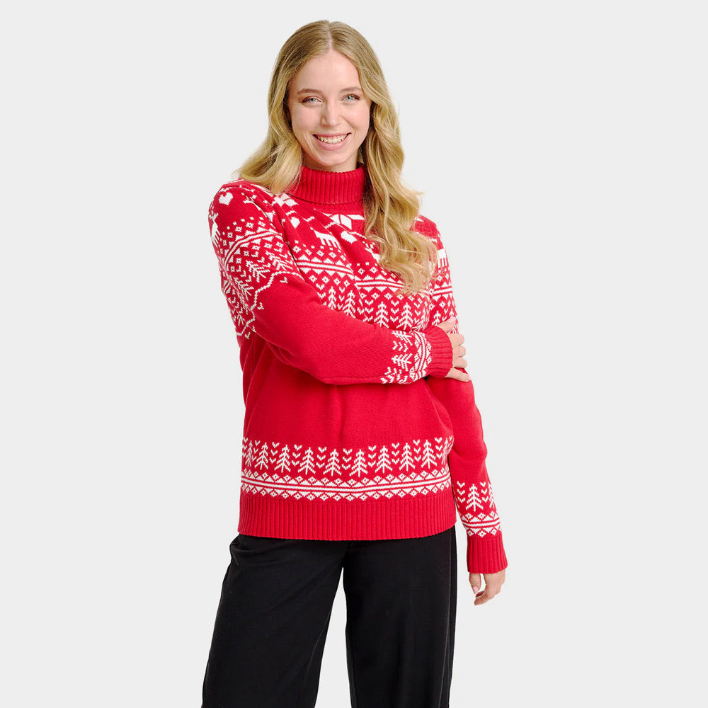 Pull de Noël Femme à Col Roulé Greenlandish en Coton Bio
