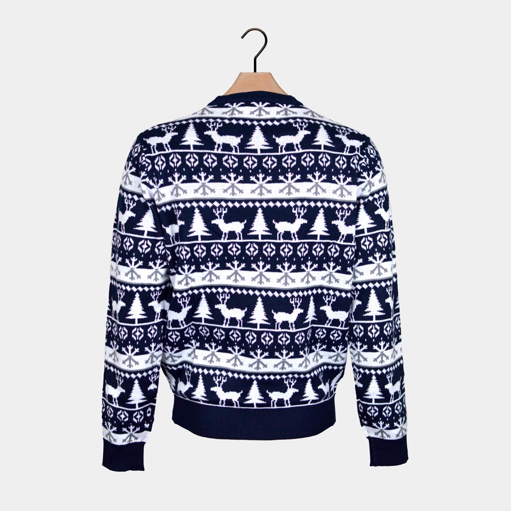 Pull de Noël Homme Bandes Rennes et Sapins