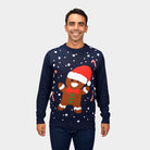 Homme Pull de Noël pour Couple Bleu Gingerbread